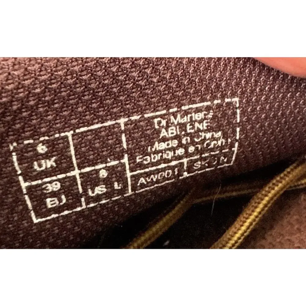 Dr. Marten’s Women’s Ablene Lace Up Lowtop Leather Shoe Boot Brown Size 8 AW001